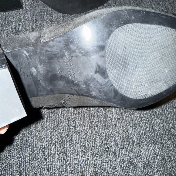 Zara Black Suede Cowboy Ankle Boots - Picture 7 of 9